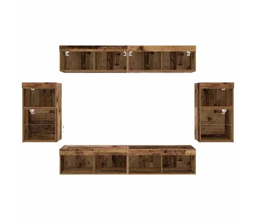 Meelelahutuskeskus 8 Pcs Vana Puit 40 X 28.5 X 40 Cm Tehispuit