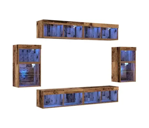 Meelelahutuskeskus 8 Pcs Vana Puit 40 X 28.5 X 40 Cm Tehispuit