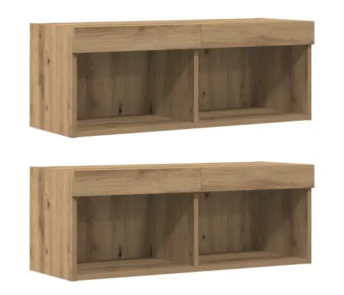 Tv Spintelių Komplektas 8 Pcs Artisano Ąžuolo Apdirbta Mediena