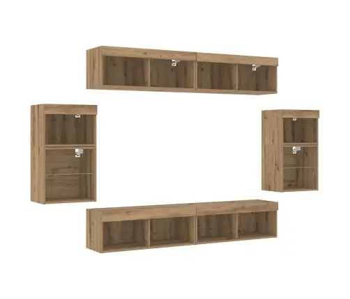 Tv Spintelių Komplektas 8 Pcs Artisano Ąžuolo Apdirbta Mediena