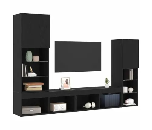 Televizoriaus Spintelė Juoda Ąžuolo 40.5 X 30 X 102 Cm