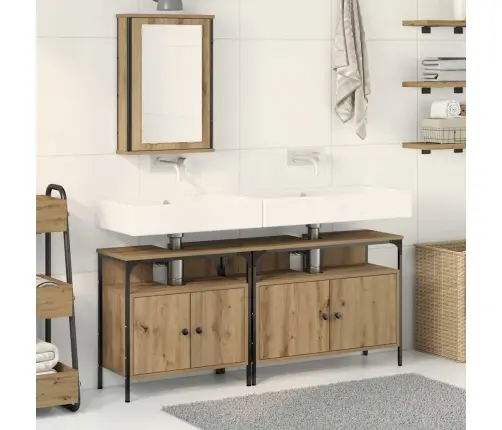 Vannitoa Valamud Riiuliga Ladustamisega 3 Pcs Pruun Tehispuit