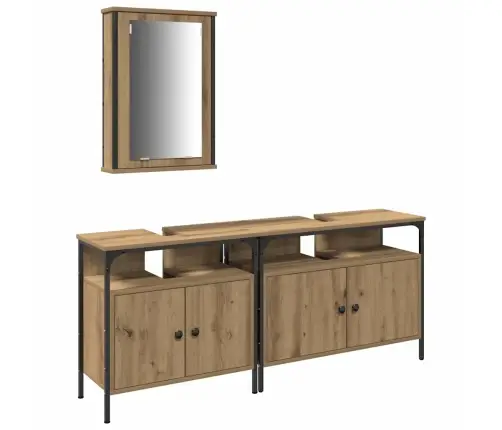 Vannitoa Valamud Riiuliga Ladustamisega 3 Pcs Pruun Tehispuit