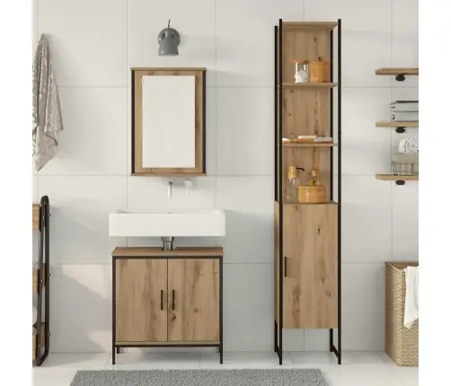 3 Daļu Vannasistabas Mēbeļu Komplekts Artisan Ozola Inženierijas Koks Vidaxl