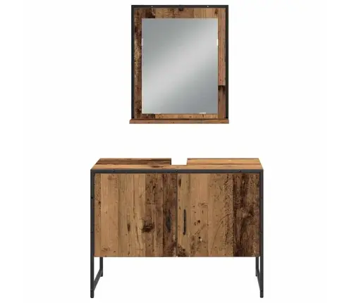 4 Daļu Vannas Mēbeļu Komplekts Novecojusi Koks Inženierijas Koks Vidaxl