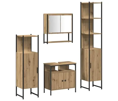 Vonios Baldų Rinkinys 4 Pcs Artisano Ąžuolo 33 X 33 X 185.5 Cm