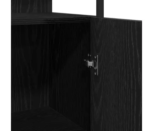 Vannitoa Mööbleset 4 Pcs Must Tamm 33 X 33 X 185.5 Cm Tehispuit