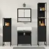 Vannitoa Mööbleset 4 Pcs Must Tamm 33 X 33 X 185.5 Cm Tehispuit