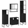 Vannitoa Mööbleset 4 Pcs Must Tamm 33 X 33 X 185.5 Cm Tehispuit