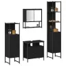 Vannitoa Mööbleset 4 Pcs Must Tamm 33 X 33 X 185.5 Cm Tehispuit