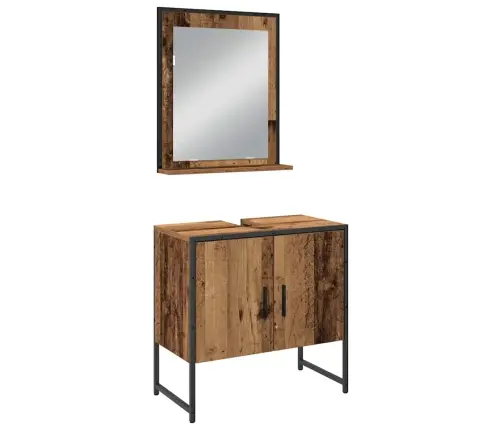 Vonios Baldų Rinkinys Su Saugykla 4 Pcs Ruda 33 X 33 X 185.5 Cm