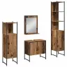 Vonios Baldų Rinkinys Su Saugykla 4 Pcs Ruda 33 X 33 X 185.5 Cm
