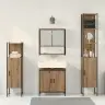 Vannitoa Mööbleset 4 Pcs Pruun 33 X 33 X 185.5 Cm Tehispuit
