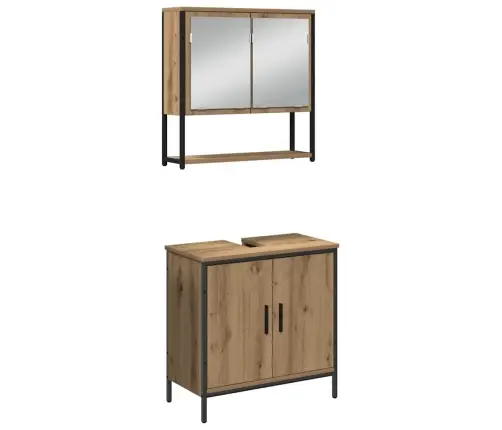 Vannitoa Mööbleset 4 Pcs Pruun 33 X 33 X 185.5 Cm Tehispuit