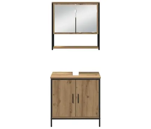 Vannitoa Mööbleset 4 Pcs Pruun 33 X 33 X 185.5 Cm Tehispuit
