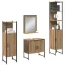 Vannitoa Mööbleset 4 Pcs Pruun 33 X 33 X 185.5 Cm Tehispuit