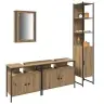 Vannitoa Mööbleset Uksega 4 Pcs Käsitöötamm 33 X 33 X 185.5 Cm