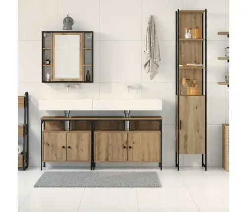 4 Daļīgu Vannas Istabas Mēbeļu Komplekts Artisan Oak Vidaxl