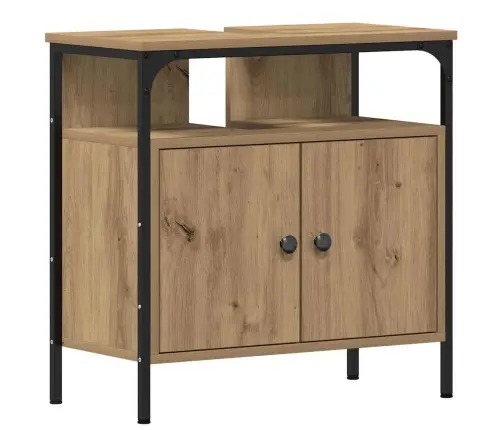 4 Daļīgu Vannas Istabas Mēbeļu Komplekts Artisan Oak Vidaxl