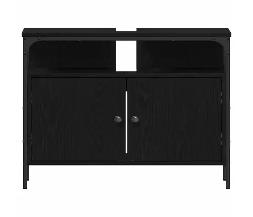 4 Daļīgais Vannas Istabas Mēbeļu Komplekts Melnā Ozola Kokā Vidaxl