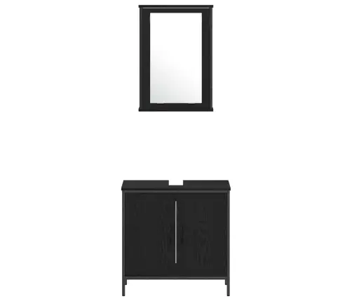 Vannitoa Mööbleset Riiuliga Ladustamisega 4 Pcs Must Tehispuit