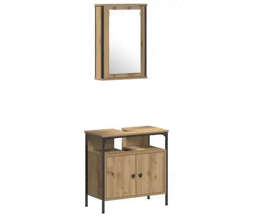 4 Daļu Vannas Istabas Mēbeļu Komplekts Artisan Oak Vidaxl