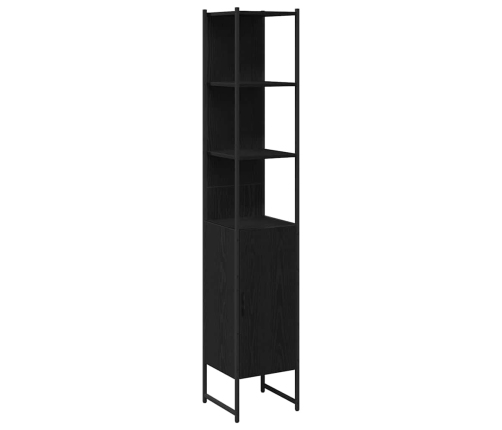 Vonios Baldų Rinkinys Su Lentyna 4 Pcs Juoda 33 X 33 X 185.5 Cm