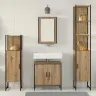 Vannitoa Mööbleset 4 Pcs Pruun 33 X 33 X 185.5 Cm Tehispuit