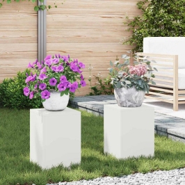 Augu Stendi 2 Pcs Balts 24 X 24 X 35 Cm Tērauds Vidaxl