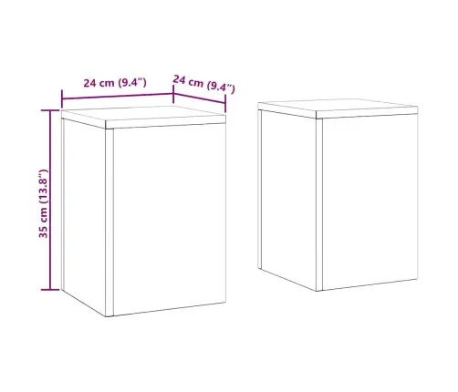 Taimede Toetused 2 Pcs Antratsiit 24 X 24 X 35 Cm Teras