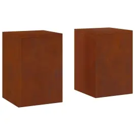 Augu Statīvs 2 Pcs Rūsa 24 X 24 X 35 Cm Novecināts Tērauds Vidaxl