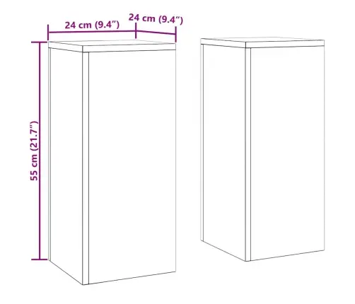 Augalo Stovai 2 Pcs Sidabro 24 X 24 X 55 Cm