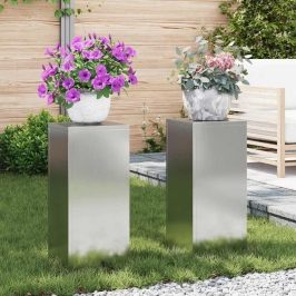 Augalo Stovai 2 Pcs Sidabro 24 X 24 X 55 Cm
