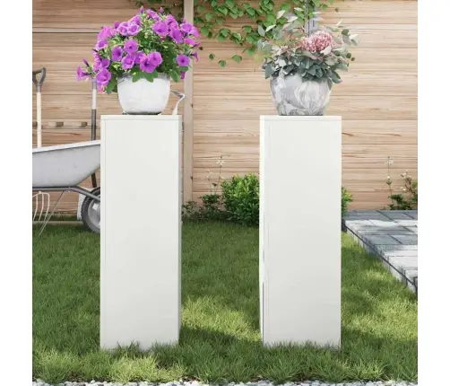 Augu Statīvs 2 Pcs Balts 24 X 24 X 75 Cm Tērauds Vidaxl