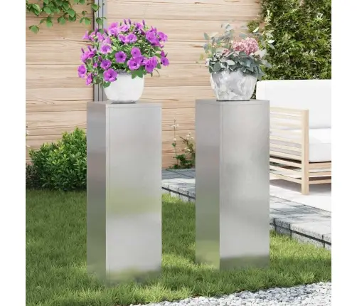 Augalo Stovai 2 Pcs Sidabro 24 X 24 X 75 Cm