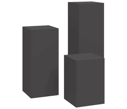 Augalo Stovai 3 Pcs Juoda 24 X 24 X 75 Cm Plienas Augalo Stovai 3 Pcs Juoda 24 X 24 X 75 Cm Plienas