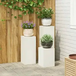 Augu Stendi 3 Pcs Balts 24 X 24 X 75 Cm Tērauds Vidaxl
