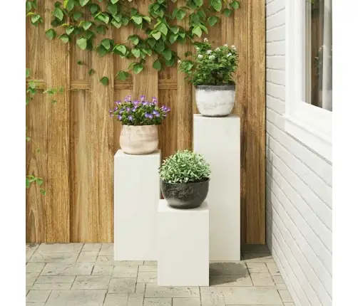 Āra Augu Statīvi Kolonna 3 Gab. Balta Tērauda Vidaxl