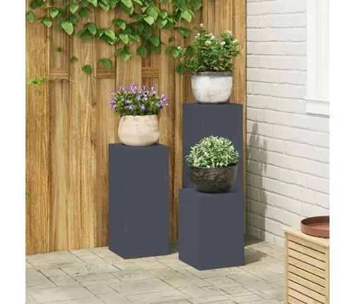 Āra Augu Stendi - 3 Daļīgs Antracīta Tērauda Komplekts Vidaxl