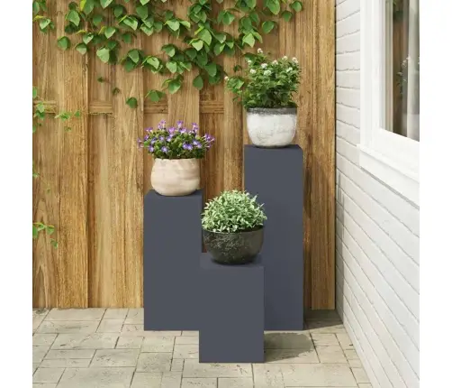 Āra Augu Stendi - 3 Daļīgs Antracīta Tērauda Komplekts Vidaxl