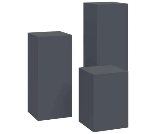 Āra Augu Stendi - 3 Daļīgs Antracīta Tērauda Komplekts Vidaxl