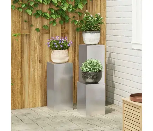 Augalų Stovas 3 Pcs Sidabro Nerūdijantis Plienas