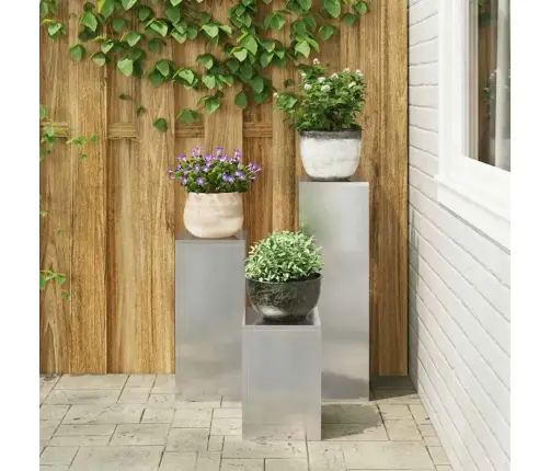 Augalų Stovas 3 Pcs Sidabro Nerūdijantis Plienas