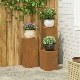 Taimede Toetused 3 Pcs Rooste 24 X 24 X 75 Cm Kulunud Teras