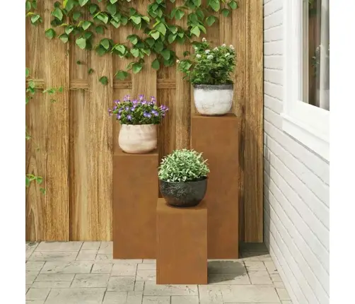 Augalo Stovai 3 Pcs Rūdijanti 24 X 24 X 75 Cm