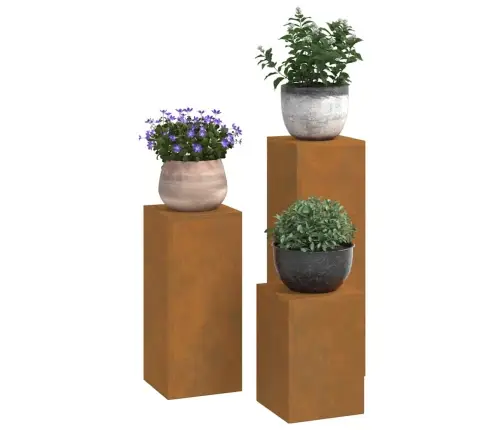 Augalo Stovai 3 Pcs Rūdijanti 24 X 24 X 75 Cm