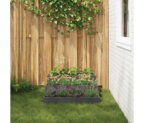 Dārza Pods 3 Līmeņos 90X90X35 Cm Antracīta Tērauds Vidaxl