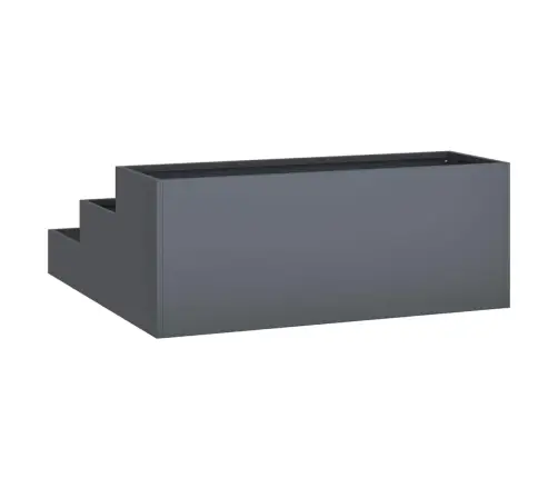 Dārza Pods 3 Līmeņos 90X90X35 Cm Antracīta Tērauds Vidaxl