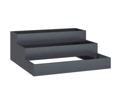 Dārza Pods 3 Līmeņos 90X90X35 Cm Antracīta Tērauds Vidaxl