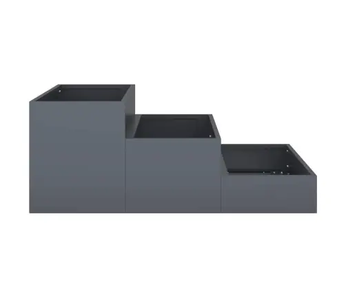 Dārza Pods 3 Līmeņos 90X90X35 Cm Antracīta Tērauds Vidaxl